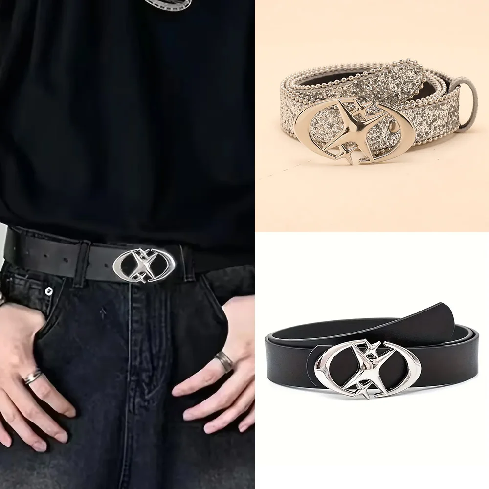 Designer Gürtel für Frauen Hohe Qualität Luxus Unisex Jeans Männer Geschenk Gürtel Weibliche Y2K Shinny Pailletten Strap Kleid Bund Western Image