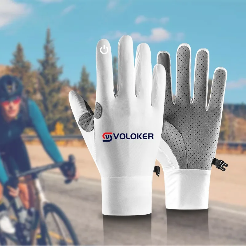 1 Paar Frühling und Sommer Outdoor Mountainbike rutschfeste atmungsaktive Touchscreen-Reithandschuhe Erwachsene Vollfinger-Handschuhe Image
