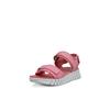 Sandalette ECCO "ECCO GRUUV SOL W", Damen, Gr. 40, rosa, Leder, modisch, Schuhe, Plateau, Sommerschuh, Sandalette mit praktischem Klettverschluss