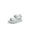 Sandalette ECCO "ECCO GRUUV SOL W", Damen, Gr. 39, weiß, Leder, modisch, Schuhe, Plateau, Sommerschuh, Sandalette mit praktischem Klettverschluss