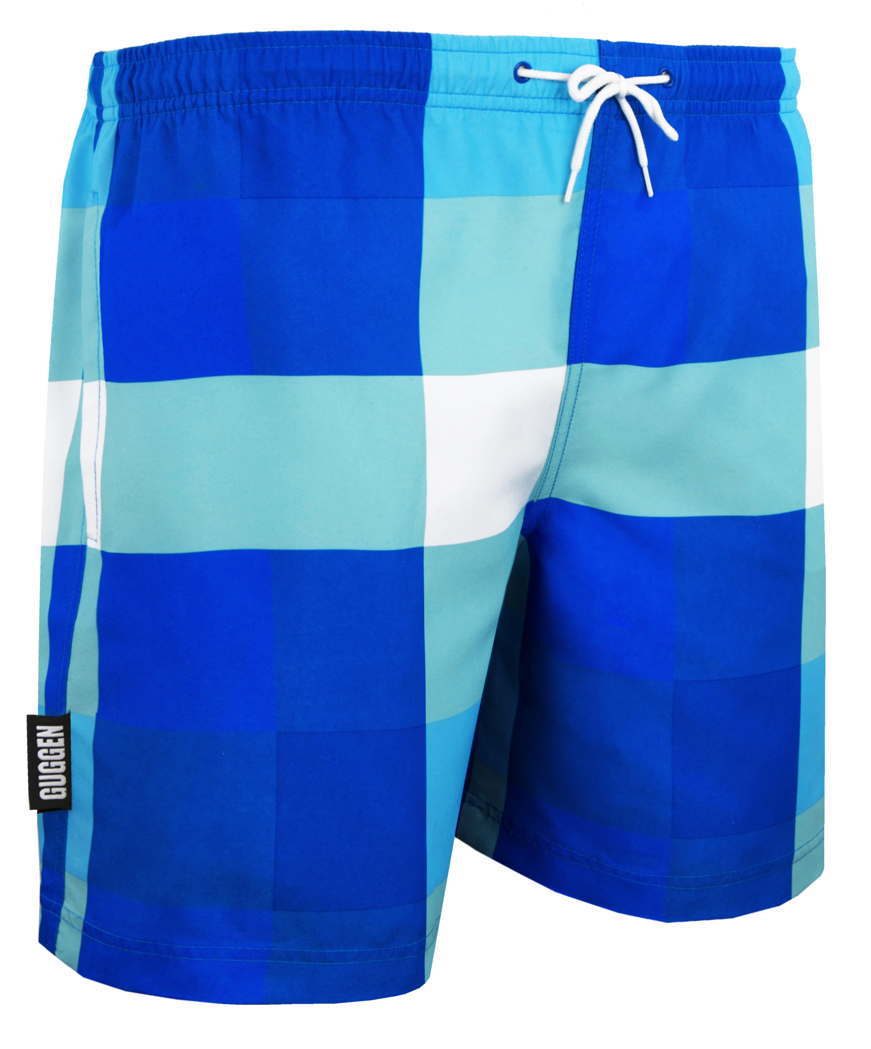 Herren Badehose Kariert Blau Image