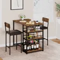 Ensemble de table 3 pièces pour salle à manger, table de table en bois et chaises rembourrées pour 2 tables de cuisine modernes avec chaises peu encombrantes
