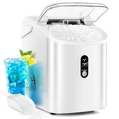 Antarctic Star Nugget Countertop Ice Maker with Soft Chewable Ice, 34Lbs/24H, Pebble Portable Ice