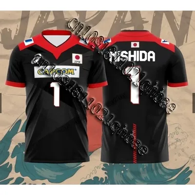 Japan Capcom Men's Volleyball Team ISHIKAWA R. TAKAHASHI NISHIDA Jersey 3D Printed Breathable