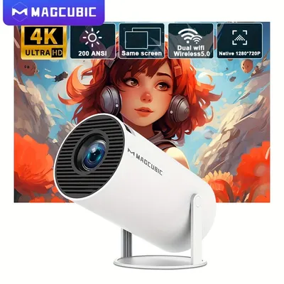 Magcubic HY300 Pro Projector 200ANSI Native 720P Wireless Screen Mirroring System Dual Band WiFi