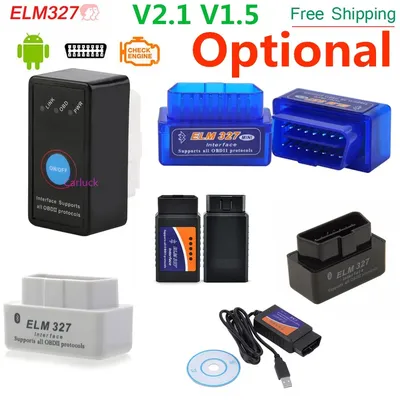 Optional mini elm327 v1.5 Bluetooth ELM 327 OBD2 OBD ii Car Code Reader Scanner Switch Works on