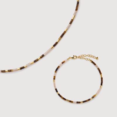 Delphi Multi Gemstone Beaded Necklace and Bracelet Set