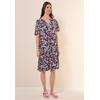 Midikleid CECIL, Damen, Gr. L (42), US-Größen, weiß (vanilleweiß), Stoff, 100% Viskose, gemustert, casual, comfort fit wadenlang, Rundhals, Kurzarm Bündchen, Kleider, knielang