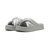 Sandale PUMA "Leadcat Platform Metallic Sandalen Damen", Gr. 39, aged silber gray echo, Obermaterial: Synthetik; Futter: Textil; Innensohle: Synthetik; Laufsohle: Synthetik, Schuhe