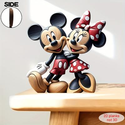 TEMU 1pc And Mouse Handmade Wooden Sculpture - 2d Gift, Bohemian Style Desktop Ornament, Home, Office, Or Kitchen Decor, Unique Gift For , 2d Flat Design, Office Decoration | Design | , Mouse Decor Image