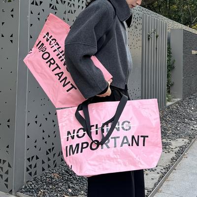 TEMU 1pc Fashion Trend Shopping Bag - Portable, Foldable And Large-capacity Bag - Street Style - Image