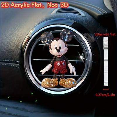 TEMU 1pc Of 2d Flat Car Air Conditioning Outlet Fragrance, Acrylic Car Vent Decoration Clip, Car Air Freshener, Beautiful Car Interior. Image