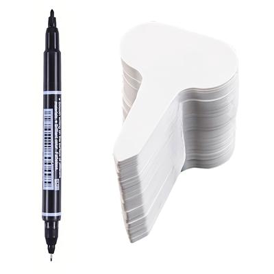 TEMU 100pcs T-shaped Garden Plant Labels With Permanent Marker, Durable Plastic Seed Name Tags For Outdoor Gardening And Lawn Care Image