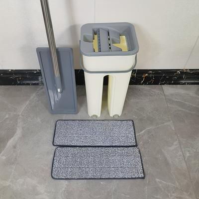 TEMU Flat Mop And Bucket Set - Wet/dry Cleaning System With 2 Reusable Microfiber Pads, Ideal For All Floor Types And Windows, Bathroom, Kitchen, Living Room, Bedroom Cleaning Supplies Image