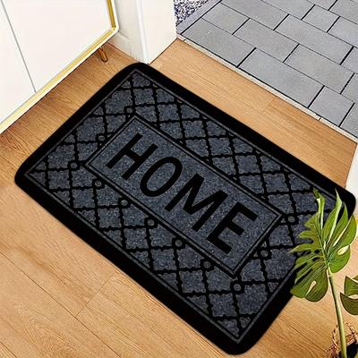 TEMU 1pc Non-slip, Flannel Sponge Rug, Black Stripes, Indoor Entrance Kitchen, Bathroom, Living Room, Bedroom, Multiple Sizes. - Perfect Entrance Mat, Christmas Decoration Supplies Image