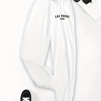 TEMU Las Vegas Print Jogger Sweatpants, Casual Drawstring Sporty Pants, Women's Clothing Image