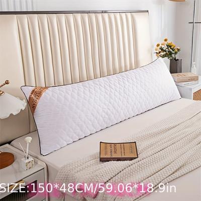 TEMU 1pc Luxury Embroidered Double Pillow, -friendly Couple Style, Comfortable And Breathable, Neck Supportive, , Long Strip Pillow, Multiple Sizes , Suitable For Image