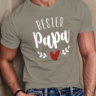 TEMU German Best Dad Men's Short Sleeve T-shirt Summer T-shirt Top Image