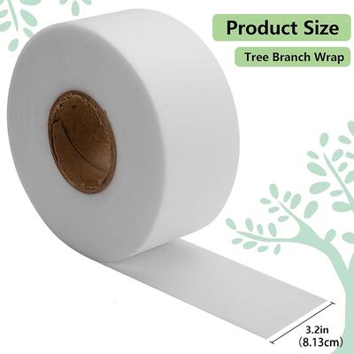 TEMU 1 Roll - 330ft Tree Protector Wrap - Winter-proof, Plant Bandage - Reusable White Non-woven Fabric For Bark Protection And Maintenance Image