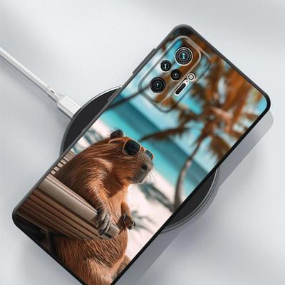TEMU Protective Silicone Cover For Xiaomi 13c, 12c, 12, A3, A3x, A2, , And Poco X3 Nfc, Featuring High-quality, Soft, Shockproof Design With A Capybara Basking . Image