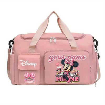 TEMU Mouse Foldable Travel Duffel Bag With Shoe Compartment, Wet/dry , And Multiple Pockets - Light Purple, Pink, Blue, Black - Gym, Travel, And Hand Wash Only, Duffle Bag For Travel Image