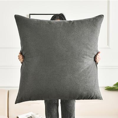 TEMU Living Room Luxury Square Large Pillow Case - Soft Plush Solid Cushion Cover For Sofa And Bedroom Pillow Case, Zipper Closure, Machine Washable - (no Inserts) Image