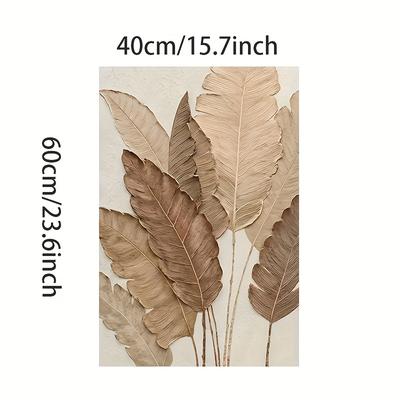 TEMU 1pc - Inspired Large Leaf Canvas Print Poster, Frameless Waterproof Wall Art Decor For Living Room, Bedroom, Office, Restaurant, Bar - Unique Creative Artwork, Perfect Gift Image