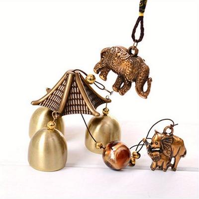 TEMU Antique Copper Metal Wind Chimes For Garden Decoration, Oriental Outdoor Yard Living Accent Image
