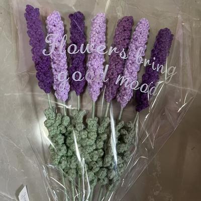 TEMU 7pcs Fabric Material Hand-woven Style Artificial Flowers Bouquet, Home Decor Flowers Of Grass And Leaf Types, Flower Arrangement Home Decoration Image