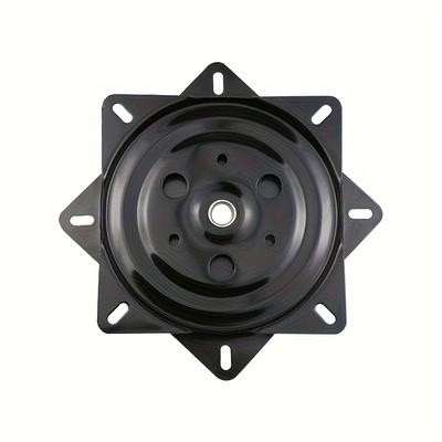 TEMU 6-inch Chair Turntable Base, 360-degree Rotating Heavy-duty Iron Platform With Smooth Mechanism For Bar Stools And Furniture, Black Star-shaped Design With Mounting Holes Image