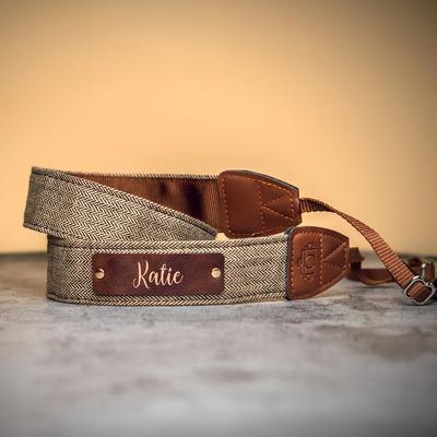 TEMU Adjustable Personalized Pu Leather Camera Strap - Handmade Custom Engraved Neck Strap For Dslr, Mirrorless & Digital Cameras Image