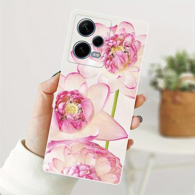 TEMU Flowers Cartoon Graphic Protective Phone Case For Xiaomi Poco X3 Gt/poco X5/poco X5 Pro/poco F5/poco F5 Pro/poco M4 Pro 5g, Gift For Birthday, Girlfriend, Boyfriend Image