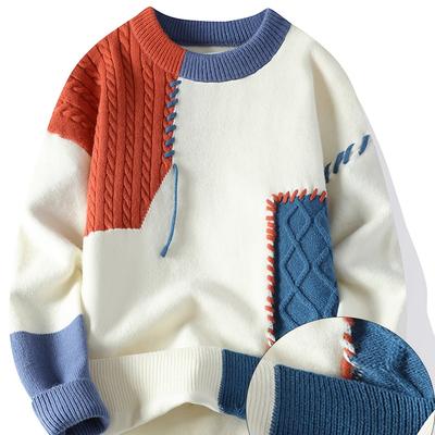 TEMU Men's Pullover Sweater, Casual And Stylish Knitted Top. Image