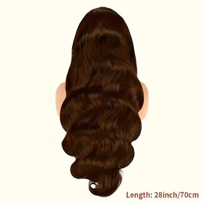 TEMU 13x4 Hd Transparent #4 Brown Lace Front Wig Human Hair Body Brown Lace Front Wigs Human Hair Glueless Brown Wig Human Hair With Baby Hair Colored Wigs For Women Image