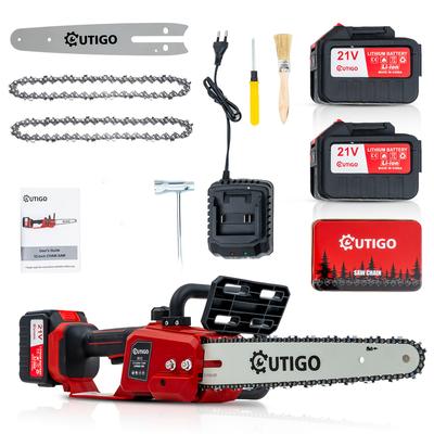 TEMU Outigo-dl12 Cordless Electric Chainsaw, Large Tree Cutting Chainsaw, With 2 4000mah Batteries, 1000w, With And 2 Guides, For Garden Tree Pruning Image