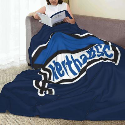 TEMU Bsc Berlin Football Club Pattern Printed Flannel Throw Blanket - Extra Large, , Plush & Warm Sofa Throw For All , 100% Polyester, , Knitted, 250-300gsm Image
