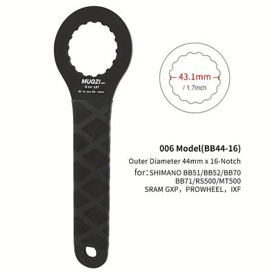 TEMU Muqzi Bike Centerlock Wrench - Aluminum Alloy Lockring And Spacer Tool For 6-bolt Disc Brake Rotors, Fits 9/12/15mm Models, Black & With Conversion Chart, Muqzi Image