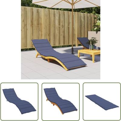 The Living Store - Sonnenliegen-Auflage Marineblau Oxford-Gewebe - Gartenliege Auflagen - Oxford Image