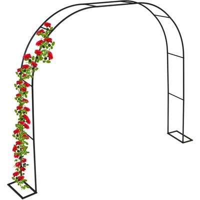 Relaxdays - Rosenbogen, Metall, HxBxT: 210 x 280 x 40 cm, Torbogen Garten, stabiler Rankbogen für Image