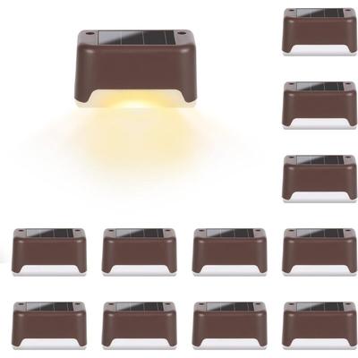 Solarleuchten für den Außenbereich, 12 Treppenlichter, wasserdichte LED-Leuchten für Außentreppen, Image