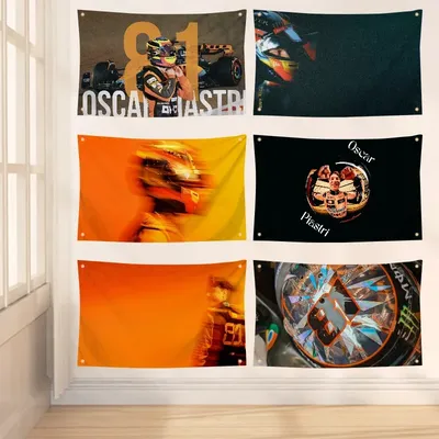 1PC F1 Racing O-Oscar P-Piastri Flag Workshop Flags Room Decor Flag Outdoor Decorations Flags for Rooms Four Hole Flag