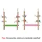 1pc Colorful Solid Wood Bird Swing Toy with Frosted Rod Perch & Claw Care Chew Toy for Pet Bird Parrot Decorative Cage Accessory
