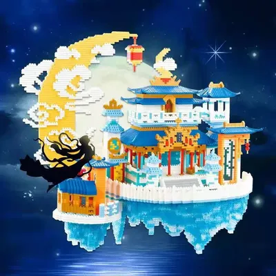 China Mythologische Architektur Micro Daimond Block Mond Palast Bausteine Konstruktionsspielzeug Image