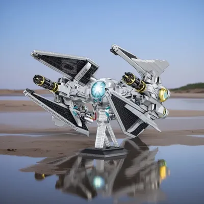 Miniso Space Interceptor-StarStella Fighter MOC-Battle-StarFighters Modell Bausteine Ziegel Image