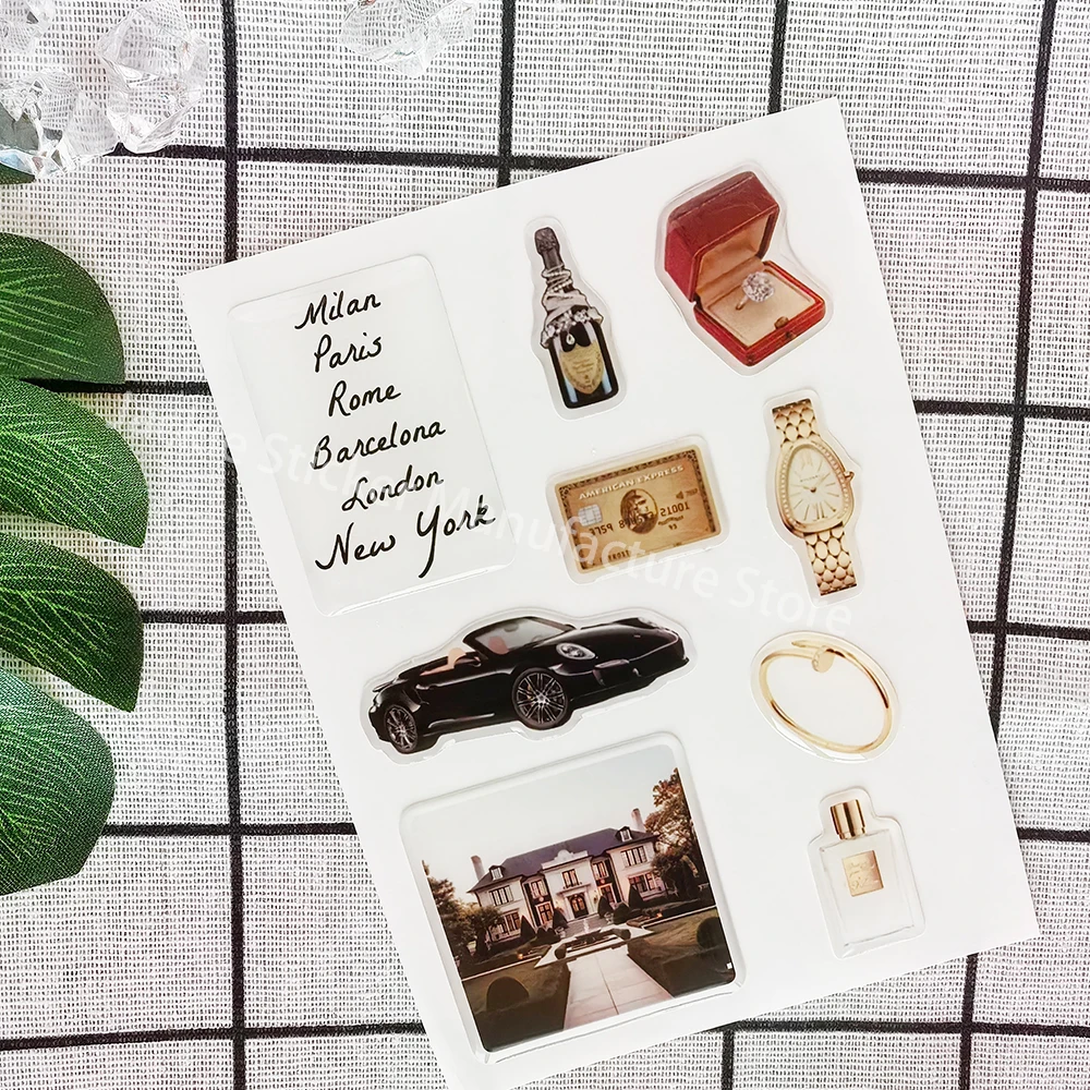 Kristall dekorative 3D-Telefonhülle Aufkleber personalisierte Mode Glas Harz Etikett beliebte Kuppel Epoxidgel Logo Gelee süße DlY Form Image