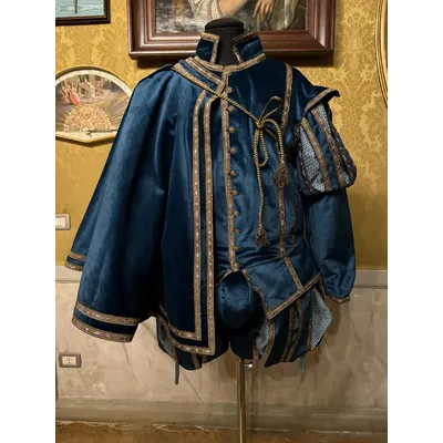 Renaissance-Kostüm für Herren, mittelalterliches viktorianisches Tudor-Kostüm, elisabethanischer Image