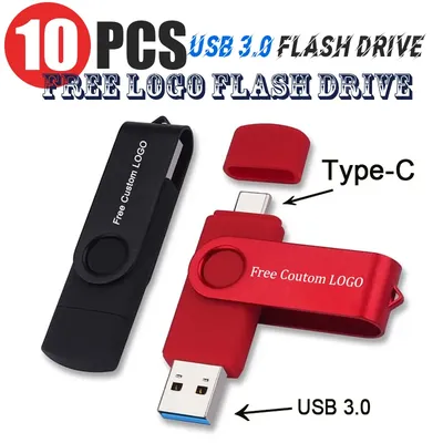 10 Teile/los USB 3,0 OTG Flash Drive Typ-C Pen Drive 8GB 16GB 32GB 64GB Memory Stick 128GB USB Stick Image