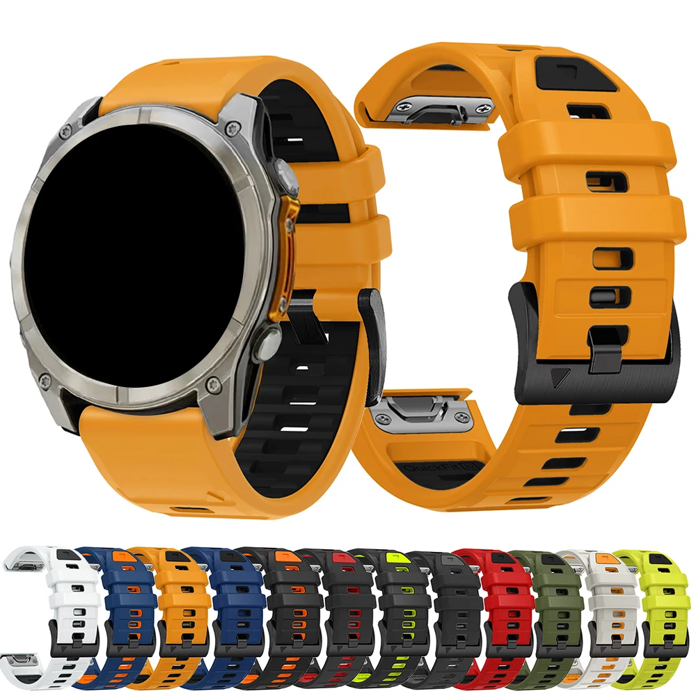 QuickFit 22/26 mm Silikonarmband für Garmin Fenix 8 51 mm E 47 mm 7X 7 Epix Pro 6X 6 5X 5 Plus Instinct 2 2X Enduro 3 2 Uhrenarmband Image