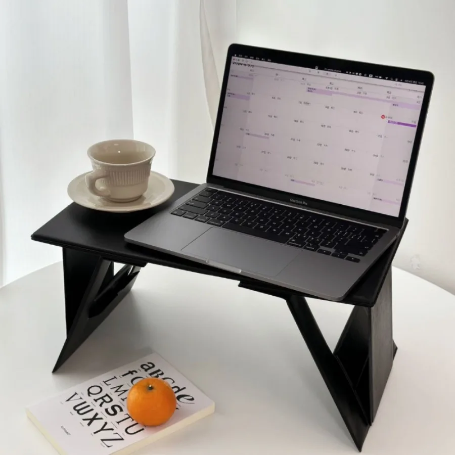 1 Stück faltbarer Computerständer, tragbarer Laptop-Flachtisch, kleiner Schreibtisch auf dem Bett, Schreibtisch-Booster, multifunktionales Lagerregal