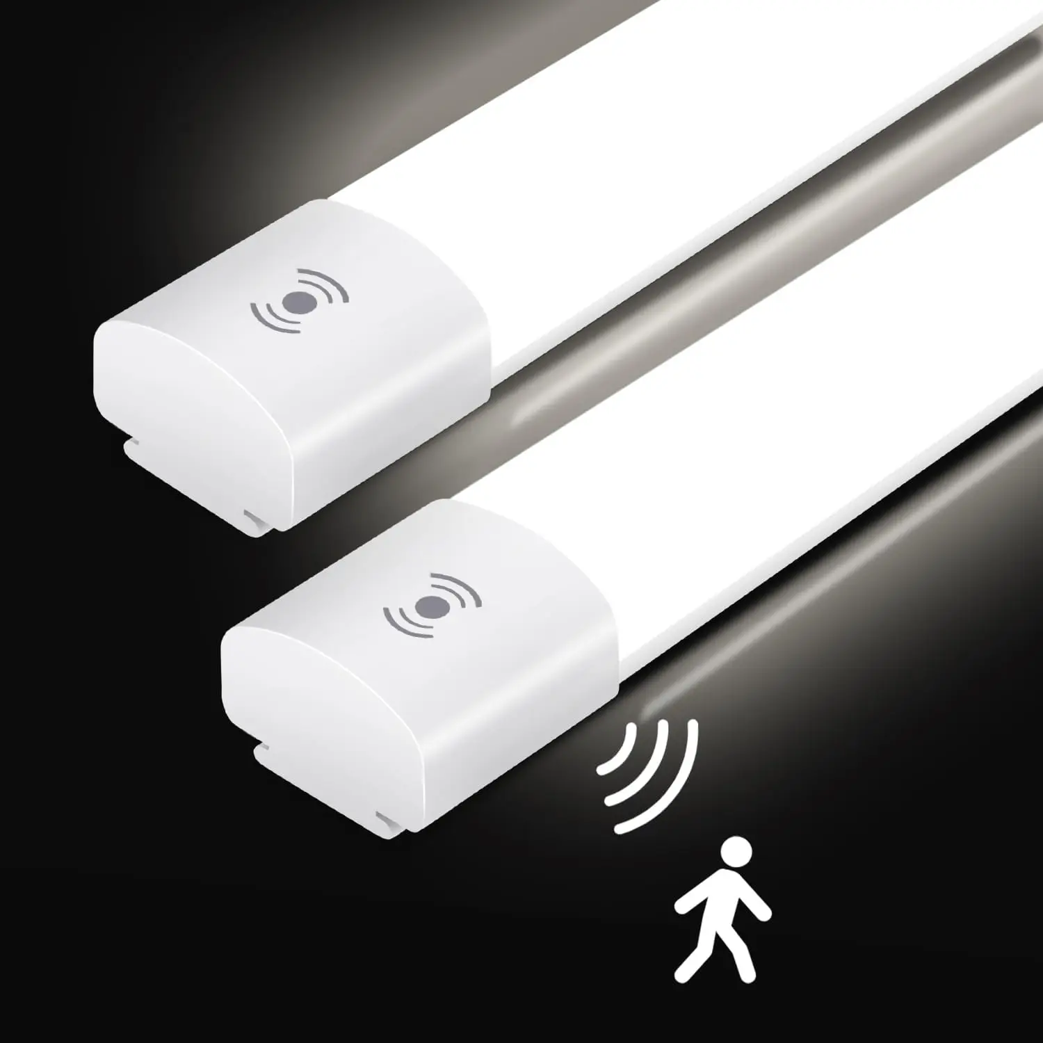 2er-Pack 120 cm LED-Bewegungsmelder-Lattenlicht, 36 W, 4000 lm, IP65 wasserdicht, 4000 K Neutralweiß für Garage, Küche, Werkstatt